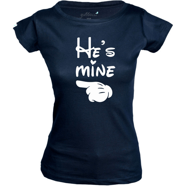 Gubbacci Apparel Boat Neck He is Mine T-Shirt - Couple Design Special Buy He is Mine T-Shirt - Couple Design Special
