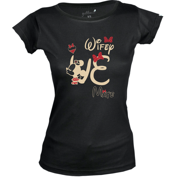 Gubbacci-India Boat Neck XS Wifey Love T-Shirt - Couple Design Special Buy Wifey Love T-Shirt - Couple Design Special