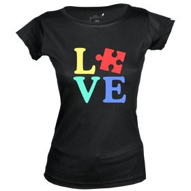 Women's Boat Neck Love T-Shirt - Autism Collection