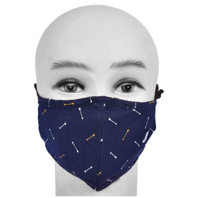 Gubbacci Premium Plus Face Mask with Nose Clip & PM 2.5 Filter For Kids Aged (5- 12 Years) - Arrow Blue
