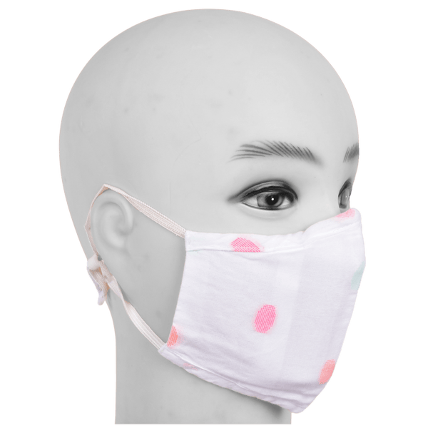 Gubbacci-India Face Mask Gubbacci Premium Plus Face Mask with Nose Clip & PM 2.5 Filter For Kids Aged (5-12 Years) - Polka Dots