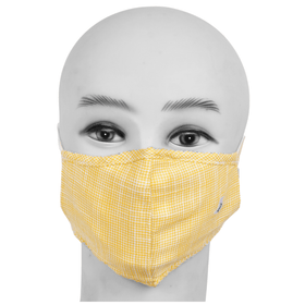 Gubbacci Premium Plus Face Mask with Nose Clip & PM 2.5 Filter For Kids Aged (5-12 Years) - Yellow & White Stripes