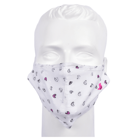 Gubbacci Premium Plus Face Mask with Nose Clip & PM 2.5 Filter - Pink Hearts