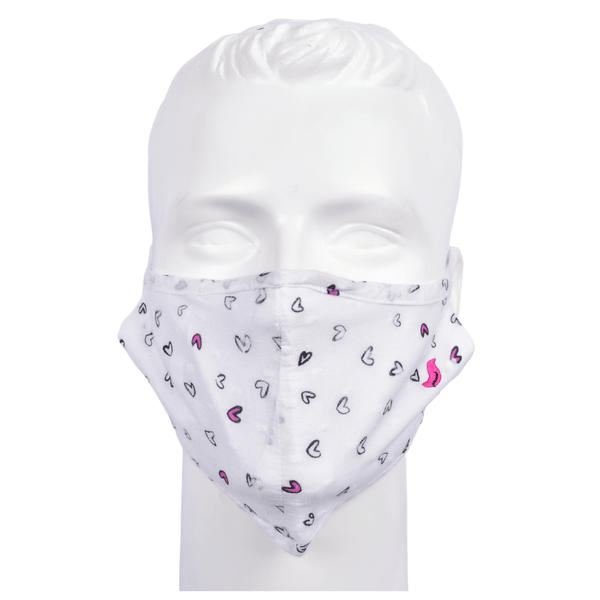 Gubbacci-India Face Mask Gubbacci Premium Plus Face Mask with Nose Clip & PM 2.5 Filter - Pink Hearts