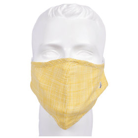 Gubbacci Premium Plus Face Mask with Nose Clip & PM 2.5 Filter - Yellow & White Stripes