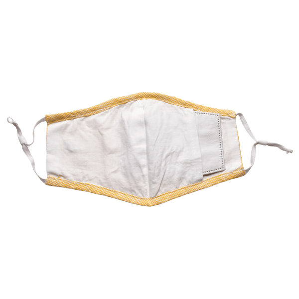 Gubbacci-India Face Mask Gubbacci Premium Plus Face Mask with Nose Clip & PM 2.5 Filter - Yellow & White Stripes