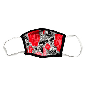 Gubbacci Cotton Reusable Small Face Mask With Elastic Ear Loop - ( Black with Red)