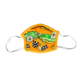 Gubbacci Cotton Reusable Small Face Mask With Elastic Ear Loop - ( Yellow with Green)
