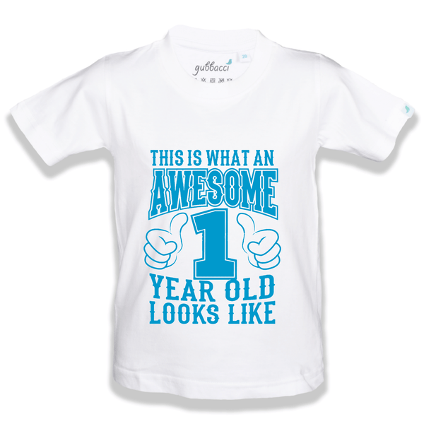 Gubbacci Apparel Kid's T-shirt 18 Awesome 1 Year Kid T-Shirt - 1st Birthday Collection Buy Awesome 1 Year Kid T-Shirt - 1st Birthday Collection