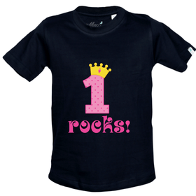 Girls 1 Rocks T-Shirt Design - 1st Birthday Collection