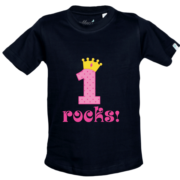 Gubbacci Apparel Kid's T-shirt 18 (12 Months) Kids 1 Rocks T-Shirt Design - 1st Birthday Collection Buy Kids 1 Rocks T-Shirt Design - 1st Birthday Collection