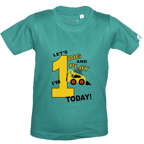 Gubbacci Apparel Kid's T-shirt 18 Lets Dig & Play T-shirt - 1st Birthday Collection Buy Lets Dig & Play T-shirt - 1st Birthday Collection