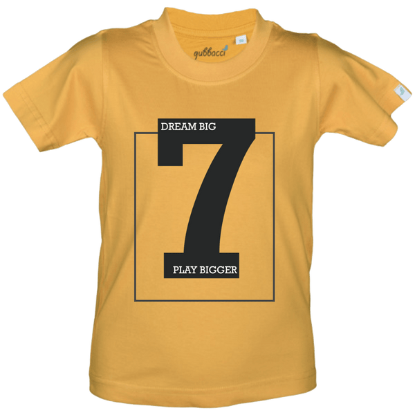 Gubbacci Apparel Kids Round Neck T-shirt 18 Dream Big Play Bigger By Shankar