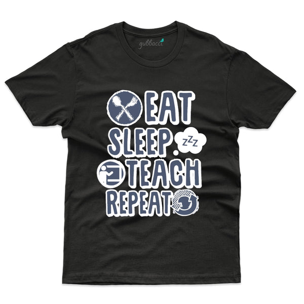 Gubbacci-India Kids Round Neck T-shirt Eat-Sleep-Teach-Repeat - Teacher's Day T-shirt Collection
