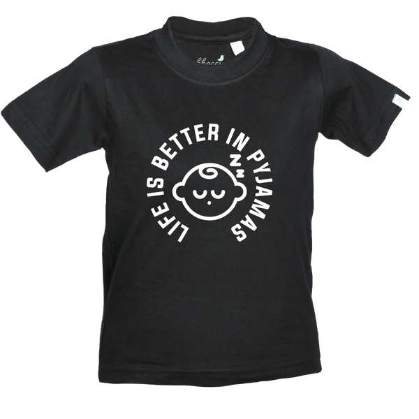 Gubbacci Apparel Kids Round Neck T-shirt 18 Life is Better in Pyjamas