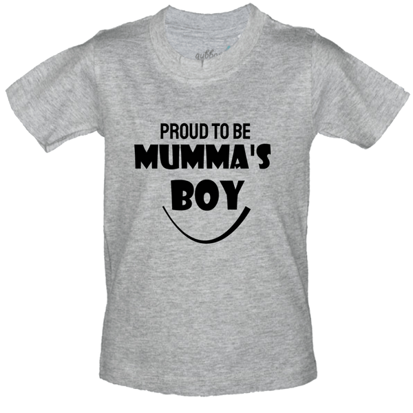 Gubbacci Apparel Kids Round Neck T-shirt 18 Proud to be Mumma's Boy By Janki