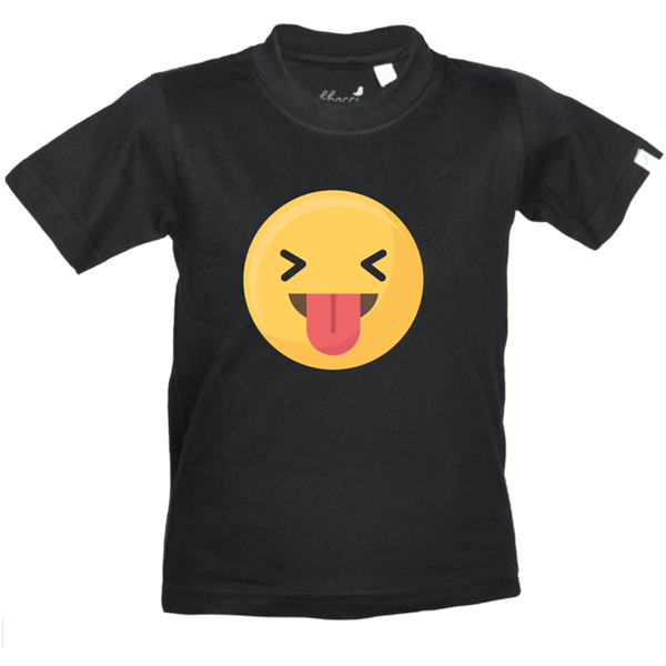 Gubbacci Apparel Kids Round Neck T-shirt 18 Tongue Out Kids T-Shirt - Emoji Collection Buy Tongue Out Kids T-Shirt - Emoji Collection