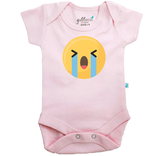 Gubbacci Apparel Onesies 0-3Months Crying Baby Onesies - Emoji Collection Special Buy Crying Baby Onesies - Emoji Collection