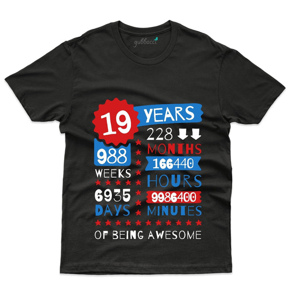 19 Years 288 Month T-Shirt - 19th Birthday Collection - Gubbacci-India
