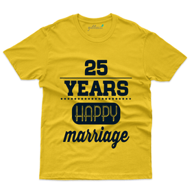 25 Years of Happy Marriage T-Shirt - 25th Marriage Anniversary
