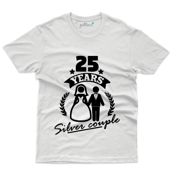 Gubbacci Apparel T-shirt S 25 Years Silver Couple - 25th Marriage Anniversary Buy 25 Years Silver Couple - 25th Marriage Anniversary