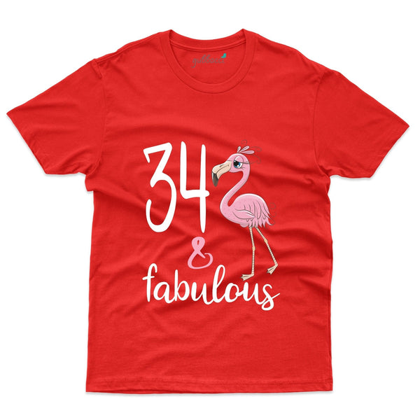 34 & Fabulous T-Shirt - 34th Birthday Collection - Gubbacci-India