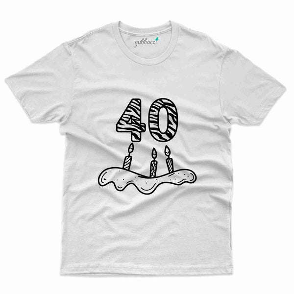 40th Candle T-Shirt - 40th Birthday Collection - Gubbacci-India