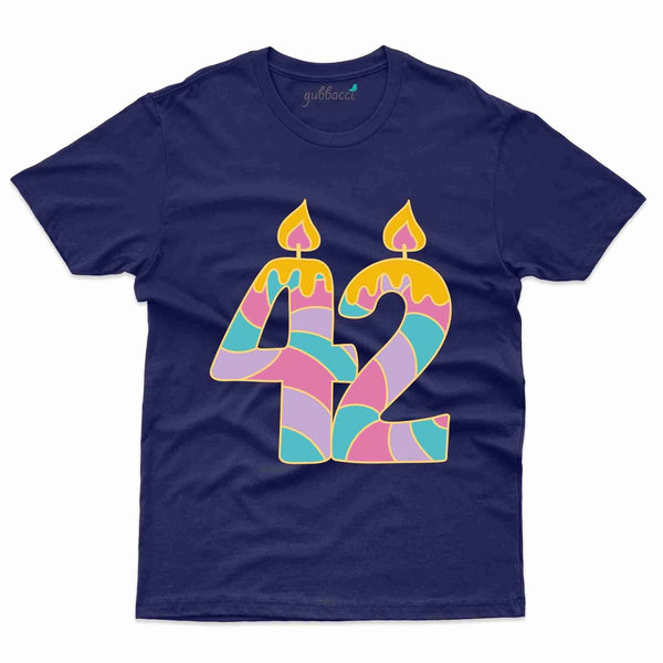 42nd Candle T-Shirt - 42nd  Birthday Collection - Gubbacci-India