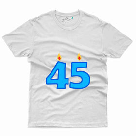 45th Candle Design T-Shirt - 45th Birthday Tee