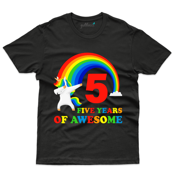Gubbacci Apparel T-shirt S 5 Years of Awesome T-Shirt - 5th Marriage Anniversary Buy 5 Years of Awesome T-Shirt - 5th Marriage Anniversary