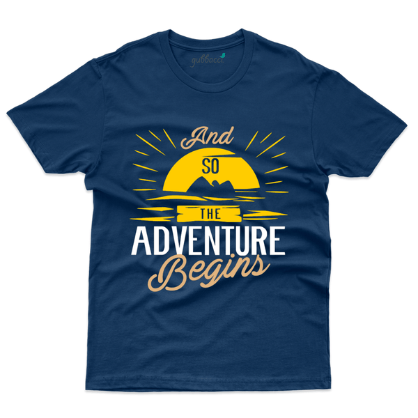 Gubbacci Apparel T-shirt S Adventure Begins T-Shirt - Travel Collection Buy Adventure Begins T-Shirt - Travel Collection