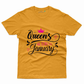 Best Queen Born January T-Shirt - January Birthday Collection