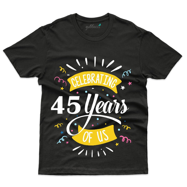 Black Celebrating T-Shirt - 45th Anniversary Collection - Gubbacci-India