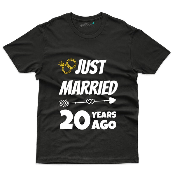 Black Just Married T-Shirt - 20th Anniversary Collection - Gubbacci-India