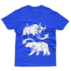 Bull Vs Bear Design T-Shirt - Stock Market Collection