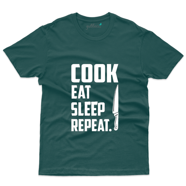 Gubbacci Apparel T-shirt XS Cook Eat Sleep Repeat T-Shirt - Food Lovers Collection Buy Cook Eat Sleep Repeat T-Shirt - Food Lovers Collection