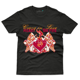 Crazy in Love - Heart on Fire T-Shirt - Abstract Collection