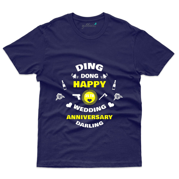 Ding Dong Happy Wedding Anniversary Darling T-Shirt - 35th Anniversary Collection - Gubbacci-India