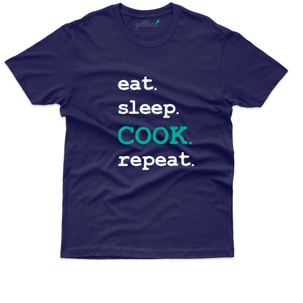 Gubbacci Apparel T-shirt XS Eat Sleep Cook Repeat T-Shirt - Food Lovers Collection Buy Eat Sleep Cook Repeat T-Shirt - Food Lovers Collection