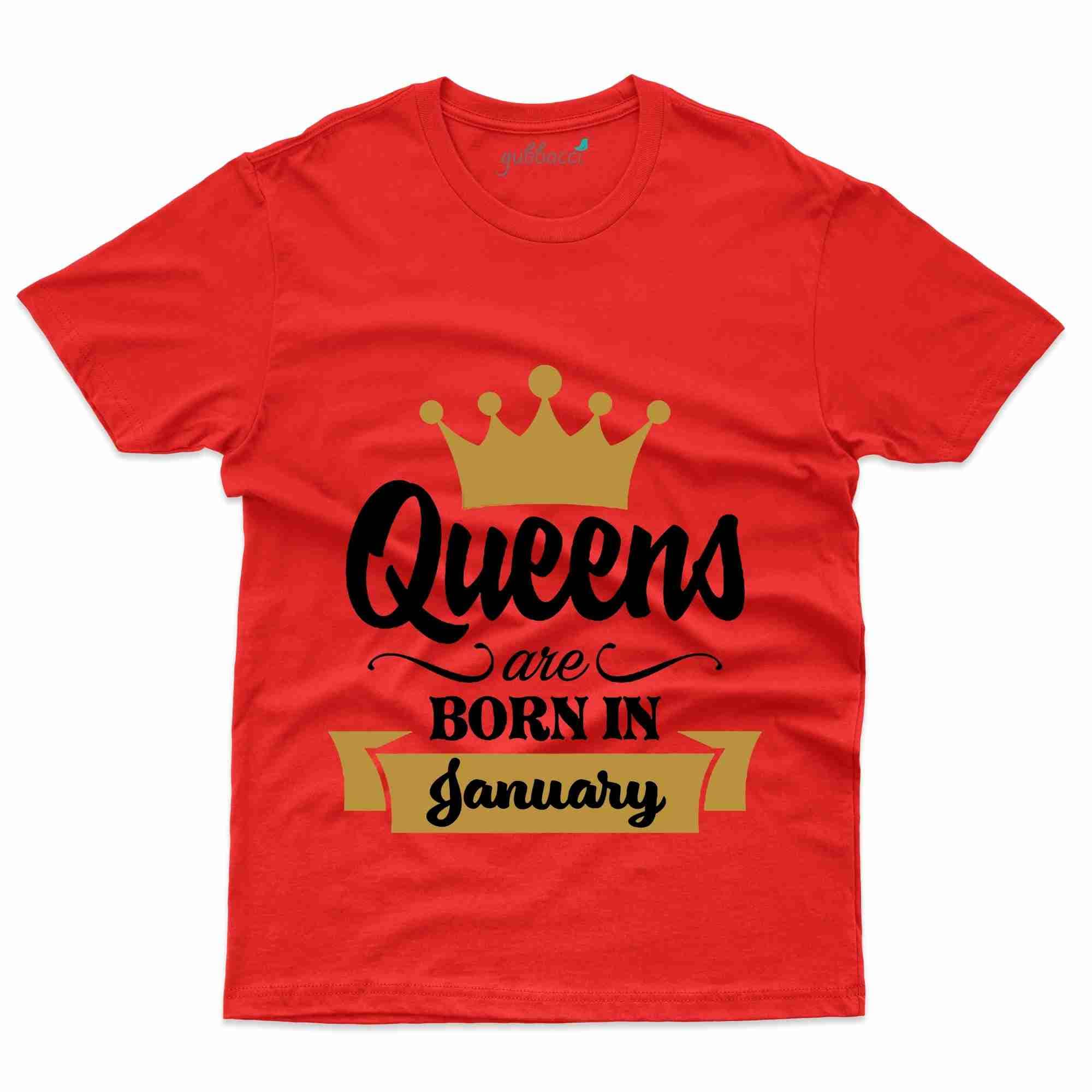 Girl's Queen T-Shirt January Birthday Collection Gubbacci