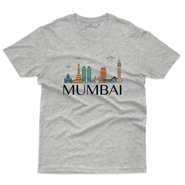 Grey Mumbai City 2 T-Shirt - Skyline Collection - Gubbacci-India
