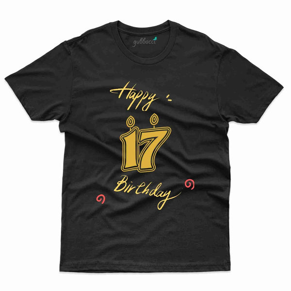Happy Birthday 3 T-Shirt - 17th Birthday Collection - Gubbacci