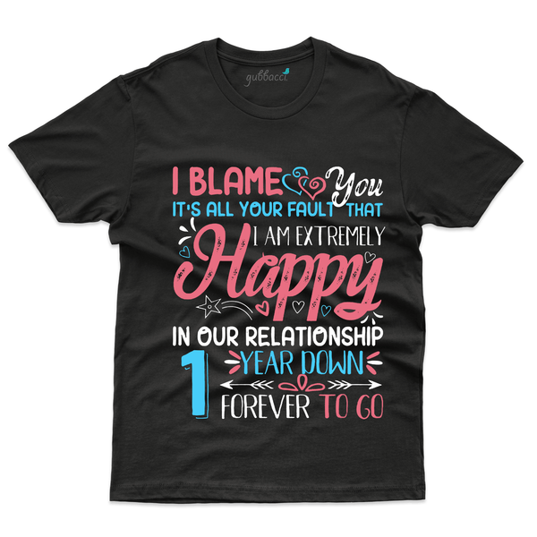 Gubbacci Apparel T-shirt S Happy in our Relationship T-Shirt - 1st Marriage Anniversary Buy Happy in Relationship tshirt-1st Marriage Anniversary