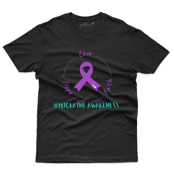 Hope Faith T-Shirt- migraine Awareness Collection - Gubbacci