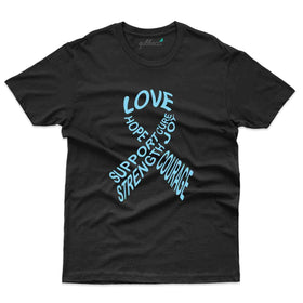 Ribbion Text Design T-Shirt - Prostate Cancer Collection