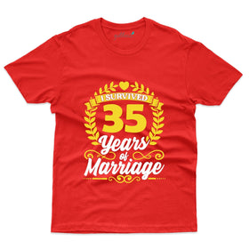 I Survived 35 Years Of Marriage T-Shirt - 35th Anniversary Collection