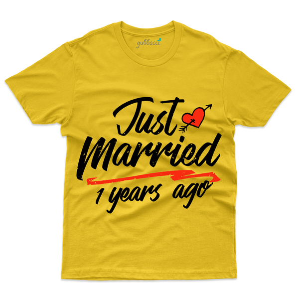 Gubbacci Apparel T-shirt S Just Married 1 Year Ago T-Shirt - 1st Marriage Anniversary Buy Just Married 1 Year Ago T-Shirt-1st Marriage Anniversary
