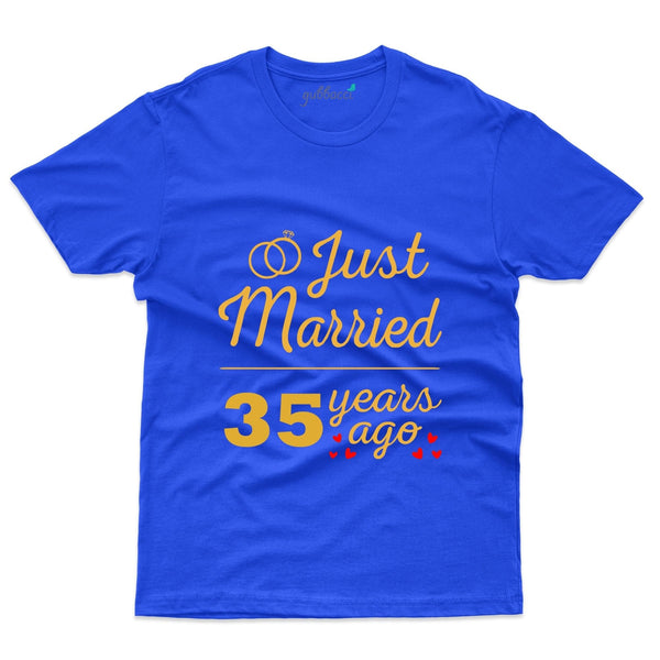 Just Married 35 Years Ago T-Shirt - 35th Anniversary Collection - Gubbacci-India