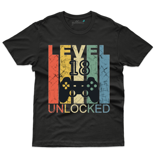 Gubbacci Apparel T-shirt S Level 18 Unlocked T-Shirt - 18th Birthday Collection Buy Level 18 Unlocked T-Shirt - 18th Birthday Collection