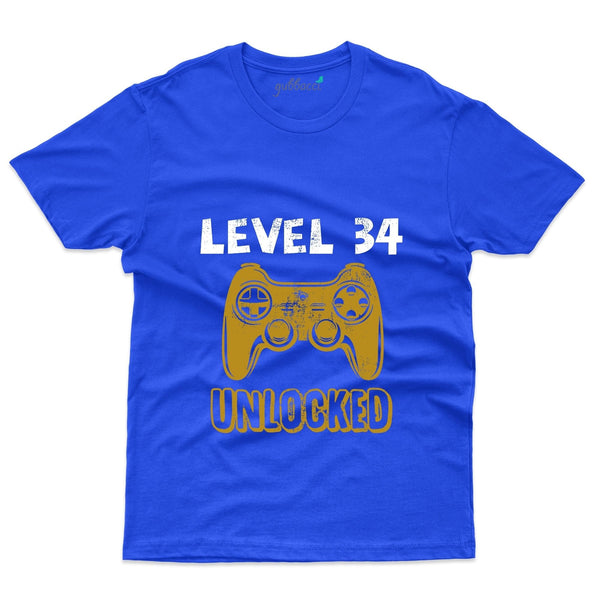 Level 34 Unlocked 5 T-Shirt - 34th Birthday Collection - Gubbacci-India